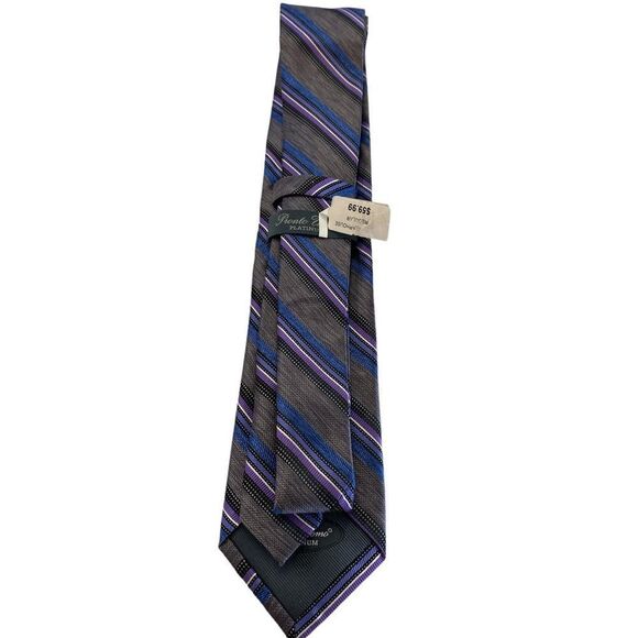 ProntoUomo platinum Mens wearhouse gray blue black lavender stripe X long - Picture 2 of 7